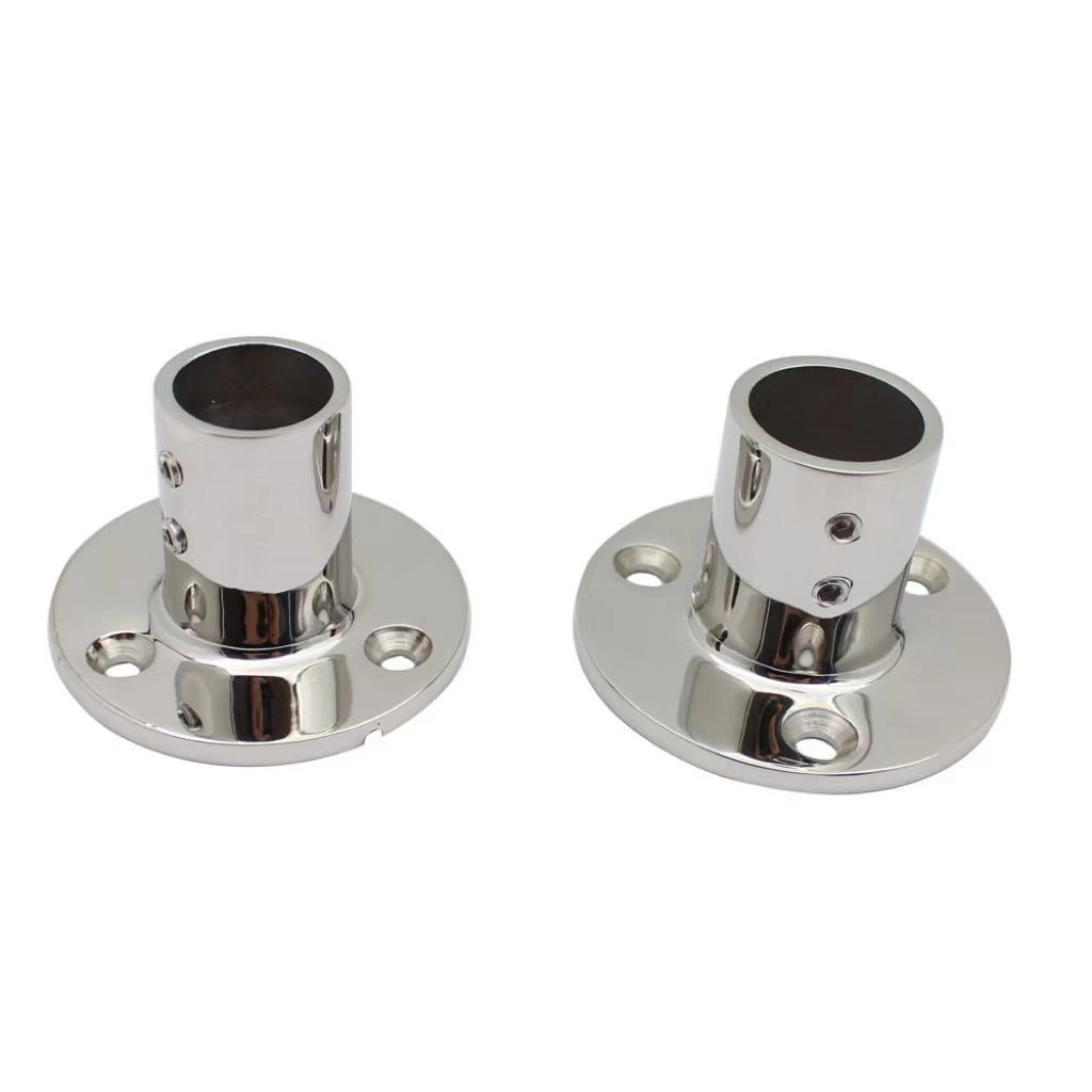 Multiple Angles 316 Stainless Steel Boat Round Base Marine Hand Rail Fitting Rail Tube Stanchion Base Column Accessories 30 Degree